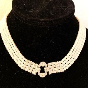 NWT Choker multi strand with extender chain.